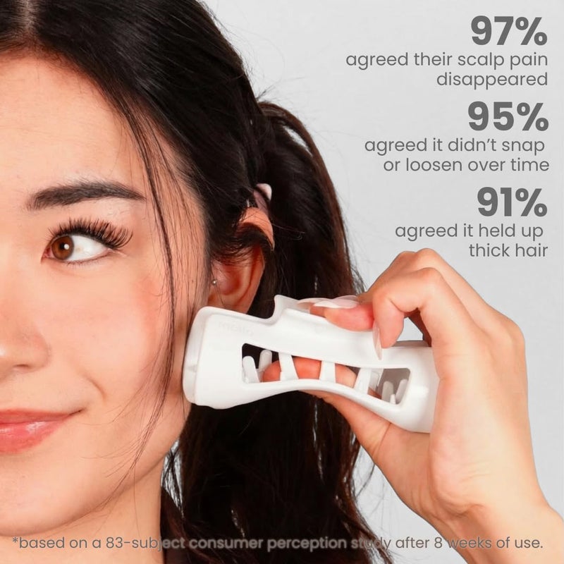 Mello The Original Hair Claw Clip Squishy Claw Clip Made in Korea Patent Pending 30021976 (White, Medium) - Image 4